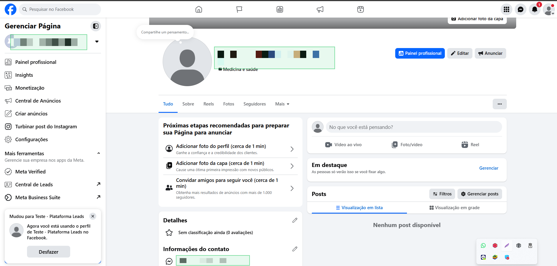 Passo 4 do guia de configuração da Meta