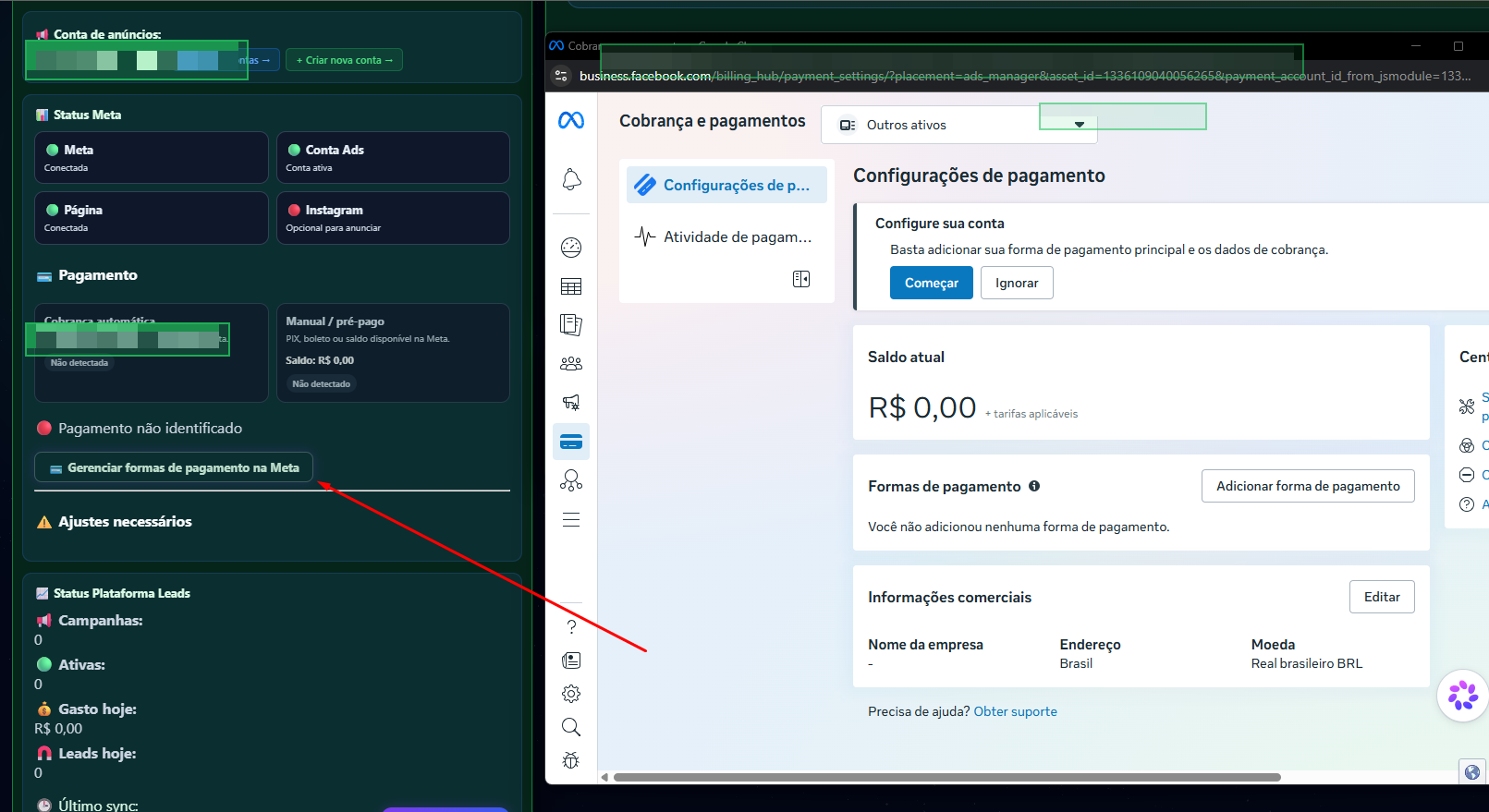 Passo 8 do guia de configuração da Meta